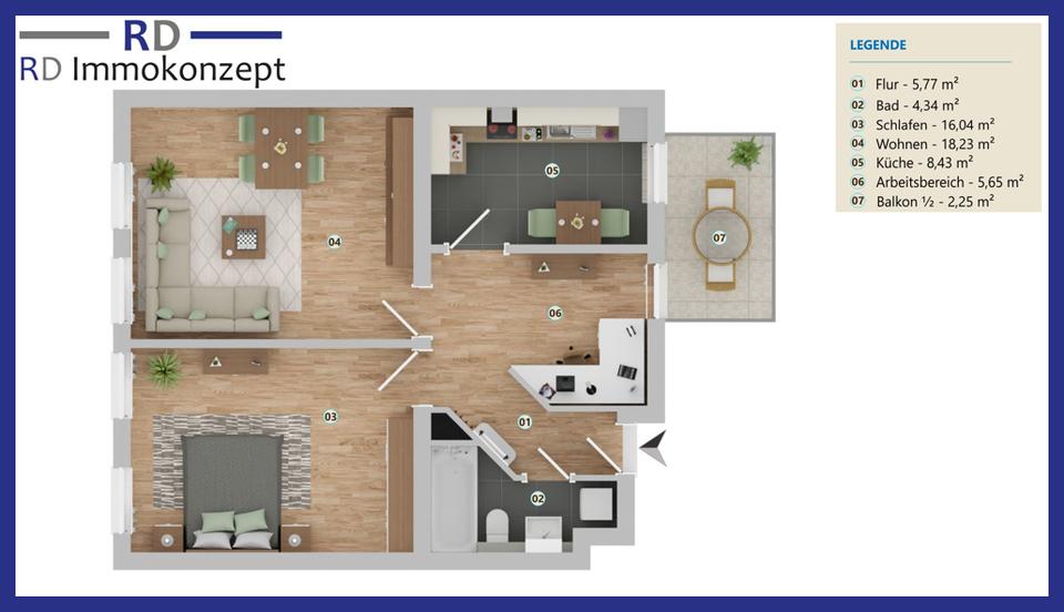 Etagenwohnung Gera - 2 Zimmer, 62 m&sup2;, 350&euro; | Angebot:26545272