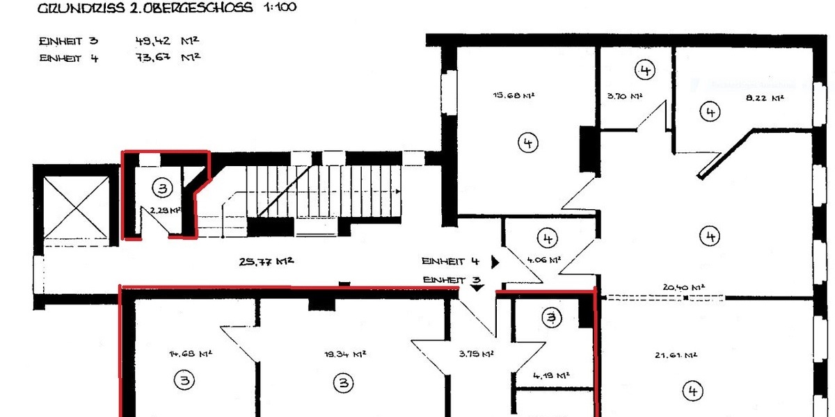 Grundriss makiert